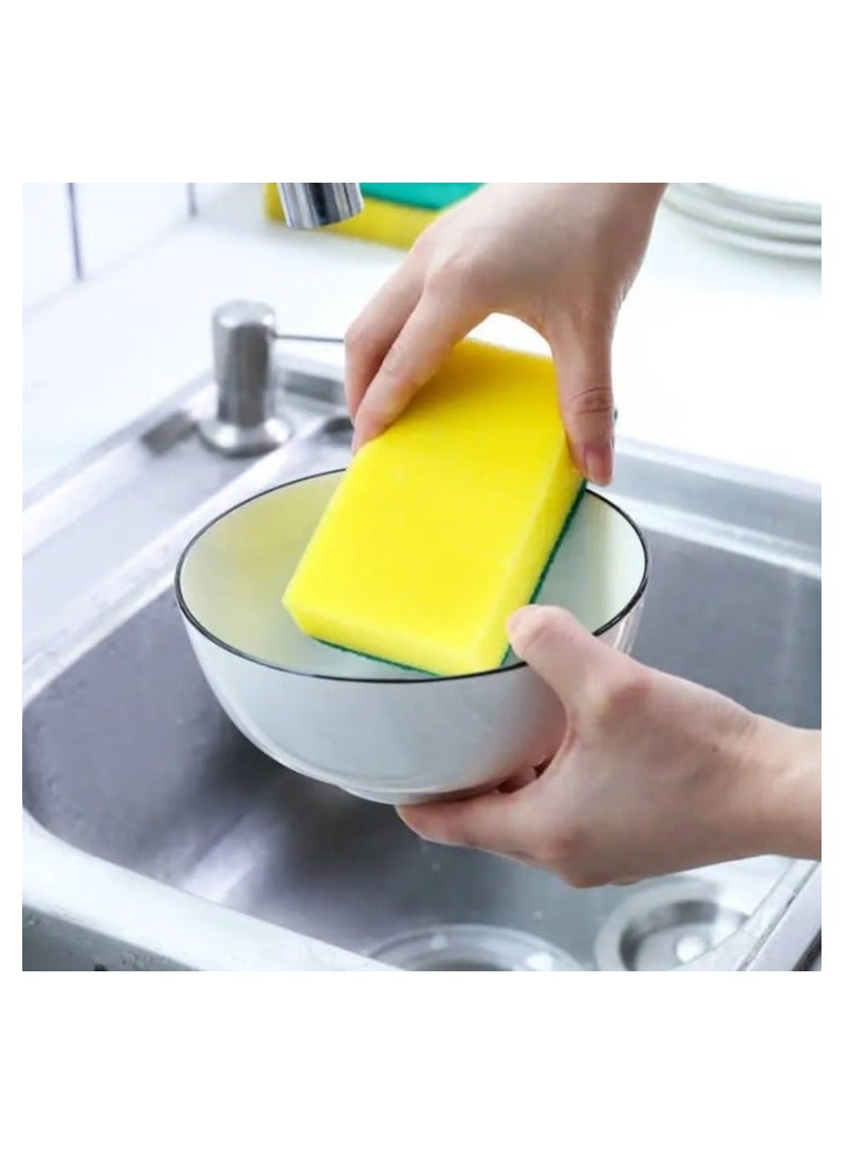 OSALIA Dishwashing Sponge 10 Pack, Dish Wash Sponge, High Density Foam Heavy Duty Scrubber, Dual Sided Non Scratch Scouring Pad, High Absorbent Kitchen, Bathroom and Household Cleaning Sponge - Image 5
